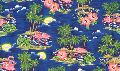 Scenic design with Flamingo Island Print Fabric