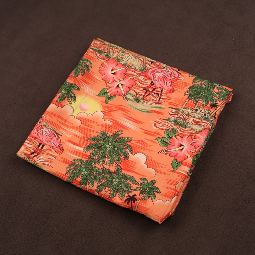 Scenic design with Flamingo Island Print Fabric