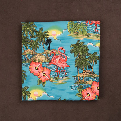 Scenic design with Flamingo Island Print Fabric