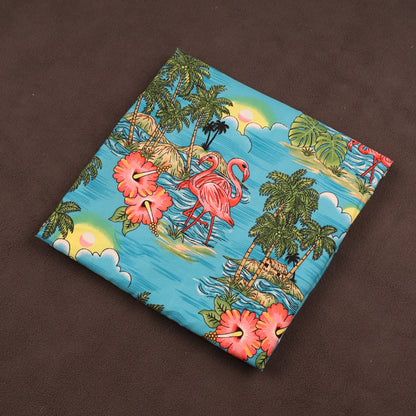 Scenic design with Flamingo Island Print Fabric
