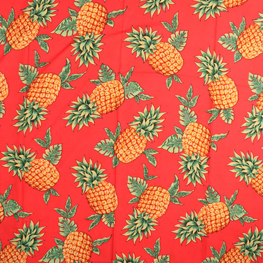 Features Tropical Pineapple Printed Fabric