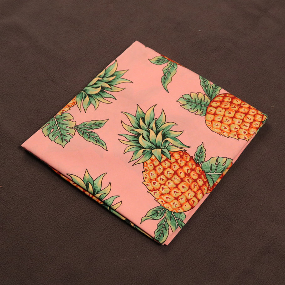 Features Tropical Pineapple Printed Fabric
