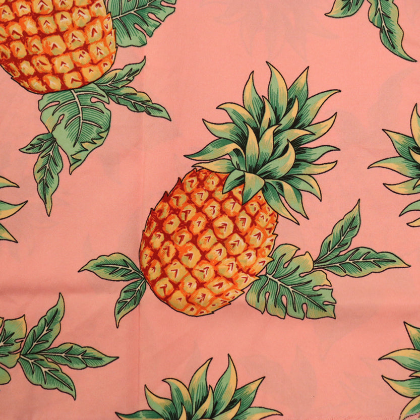 Features Tropical Pineapple Printed Fabric