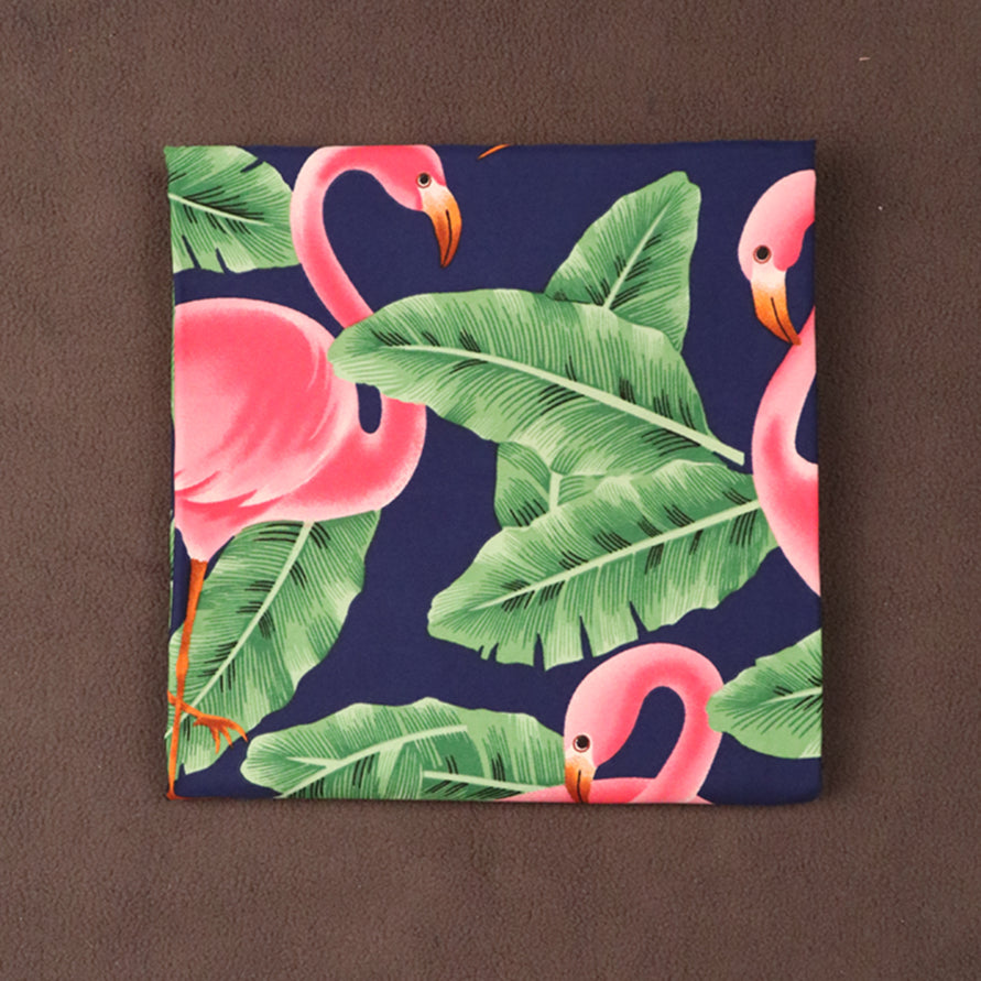 Tropical Flamingo & Banana Leaf Printed Fabric