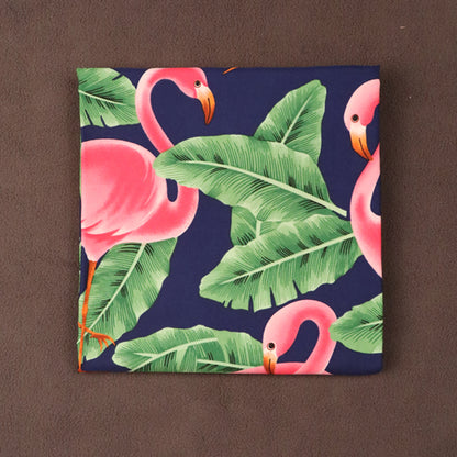 Tropical Flamingo & Banana Leaf Printed Fabric