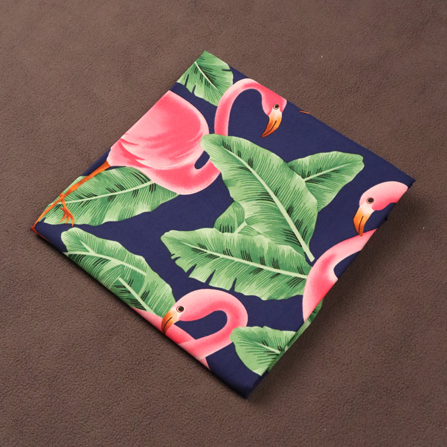 Tropical Flamingo & Banana Leaf Printed Fabric