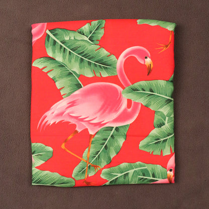 Tropical Flamingo & Banana Leaf Printed Fabric