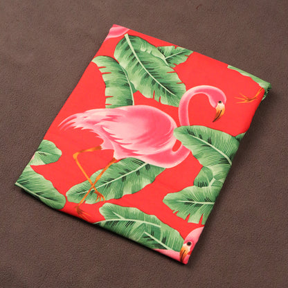 Tropical Flamingo & Banana Leaf Printed Fabric