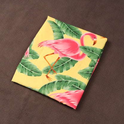 Tropical Flamingo & Banana Leaf Printed Fabric