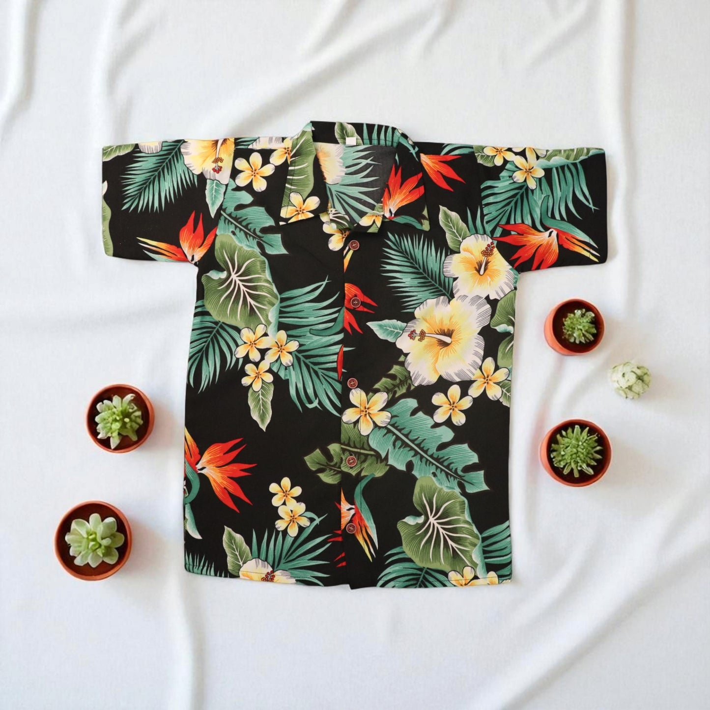 Island Bloom Kids' Hawaiian Shirt & Shorts Set