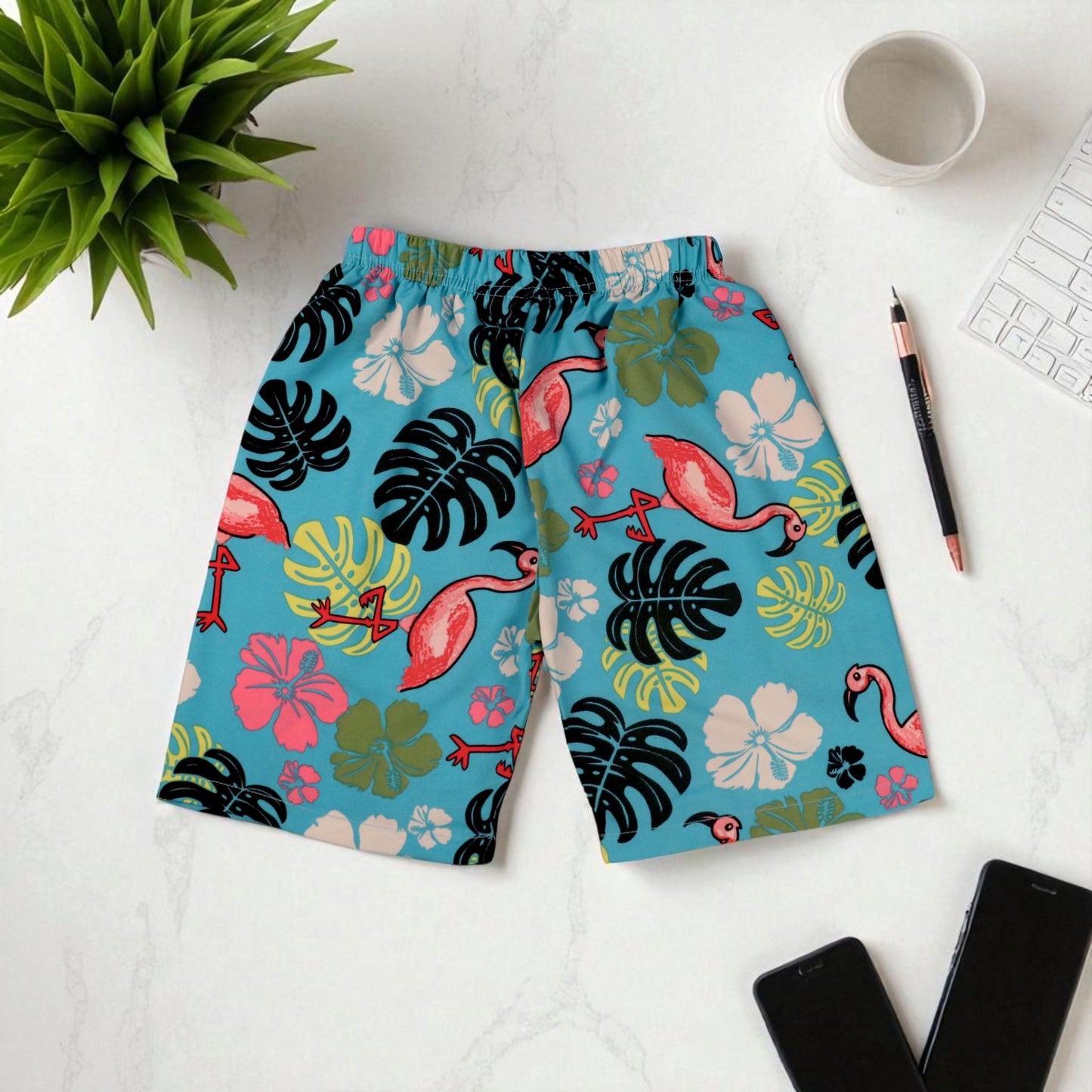 Flamingo Fun Kids' Tropical Shirt & Shorts Set