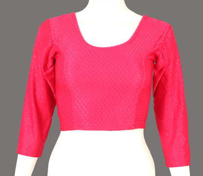 Classic Long Sleeve Dobby Weave Fabric Pink Blouse for Women