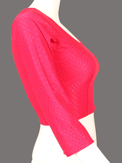 Classic Long Sleeve Dobby Weave Fabric Pink Blouse for Women