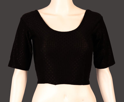 Stylish and Trendy Design Black Dobby Blouse