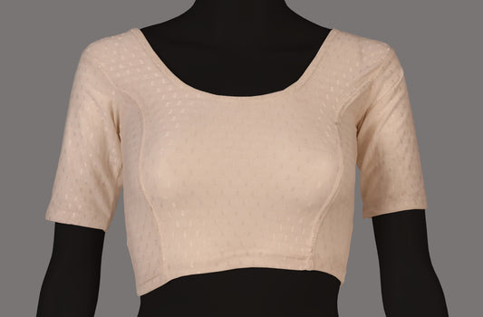 Stylish and Trendy Design White Dobby Blouse